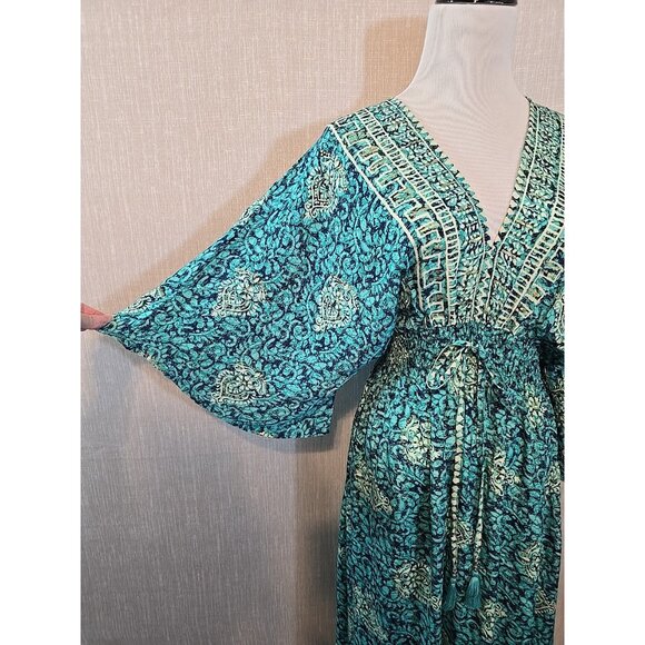 Midi Dress Open Back with tassel tie Kimono Sleeves Size S - Size L New - Picture 3 of 16